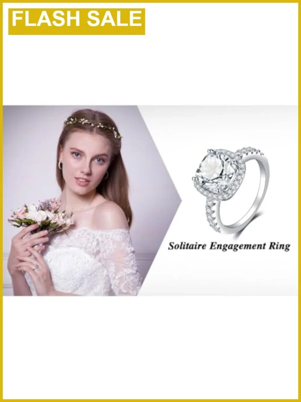 3ct Cushion Cut Halo Engagement Ring 14K White Gold Plated Brass